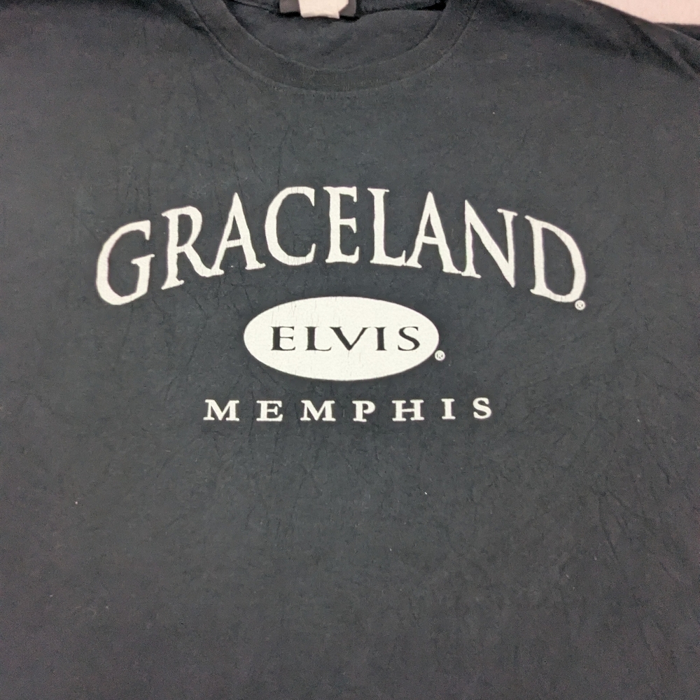 Elvis Presley Graceland Black Tee Size XXL
